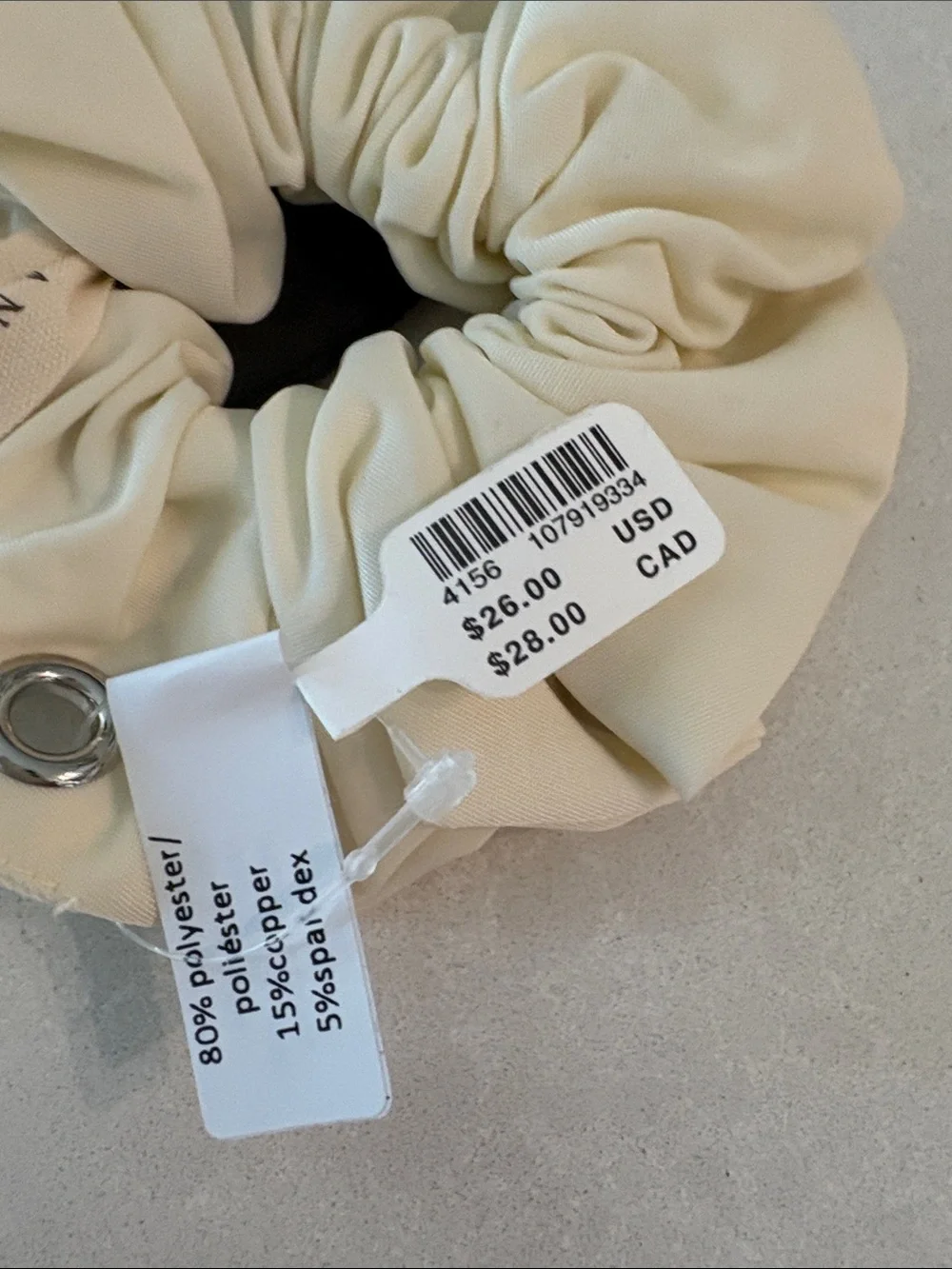 Anthropologie Metal-Grommet Scrunchie Duo in Black & Cream